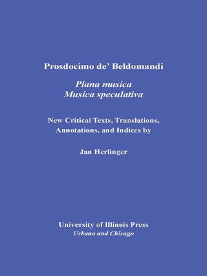 cover image of Prosdocimo de' Beldomandi's Musica Plana and Musica Speculativa